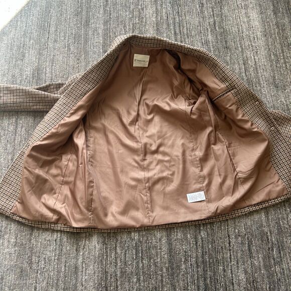 Everlane The Oversized Blazer in Camel Houndstooth, Wool Blend, Size 8 - Picture 5 of 11